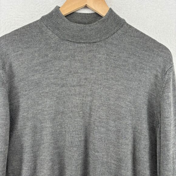 VALDA COLLECTION Sweater Mens S Pure Wool Pullover Knit Jumper Basic Gray Italy - Picture 3 of 14